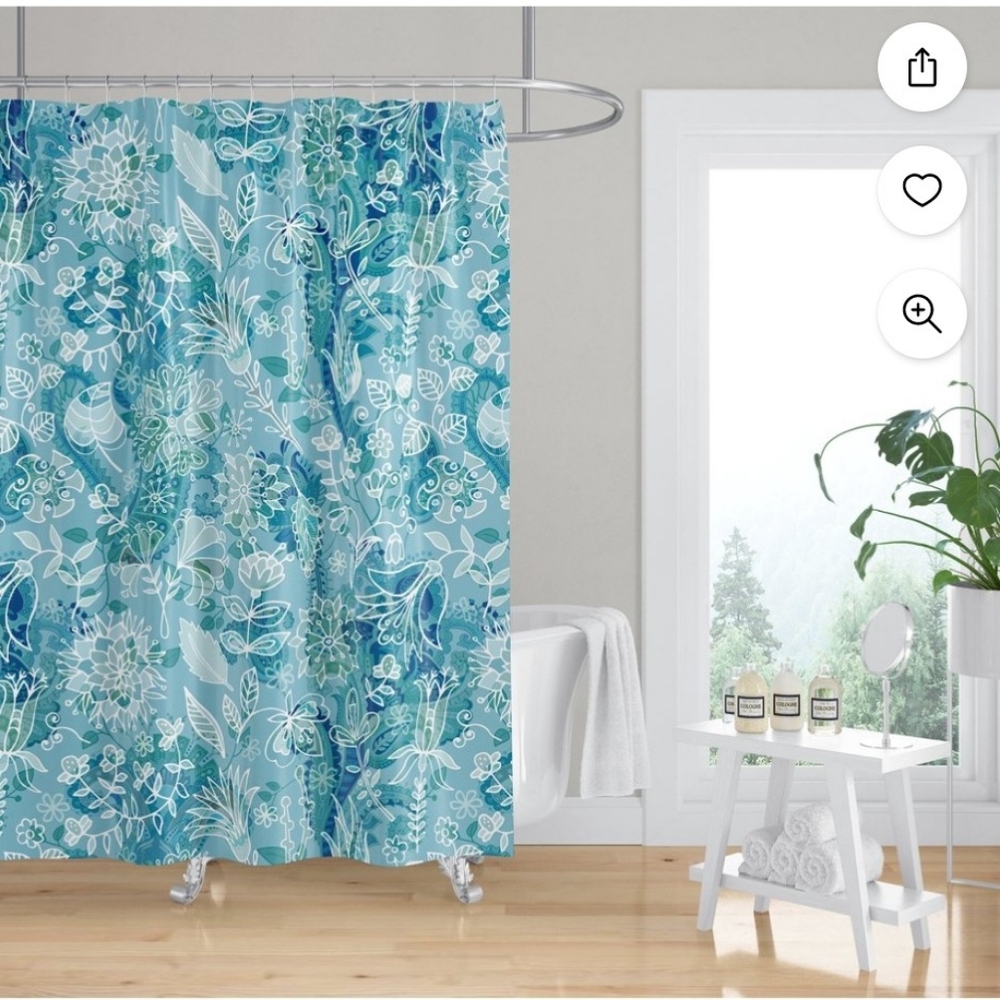 Adena Shower Curtain By Kavka Designs Blue 71X74